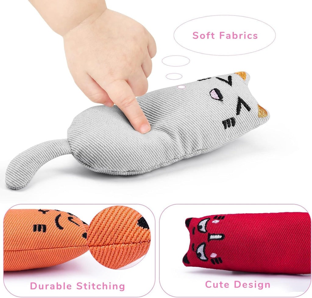 Legendog 5Pcs Bite Resistant Catnip Toy for Cats,Catnip Filled Cartoon Mice Cat Teething Chew Toy - view 6