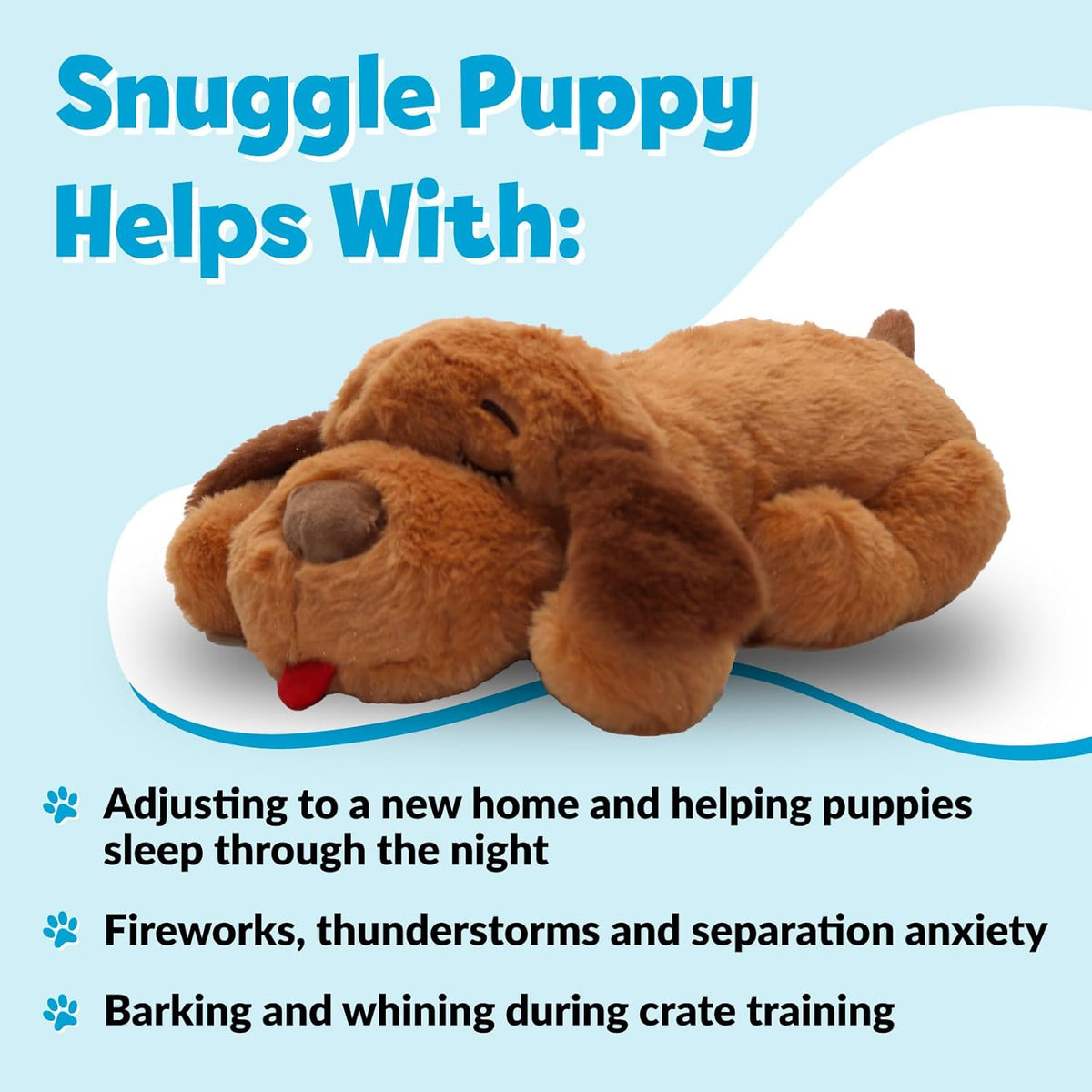 Original Snuggle Puppy Heartbeat Puppy Toy - Heartbeat Puppy for Dogs - Pet Anxiety Relief and Calming Aid - C - view 2