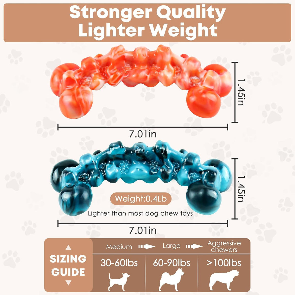 Dog Chew Toys for Aggressive Chewers - 2 Pack Indestructible Teeth Cleaning Chew Toys to Keep Them Busy for Me - view 4