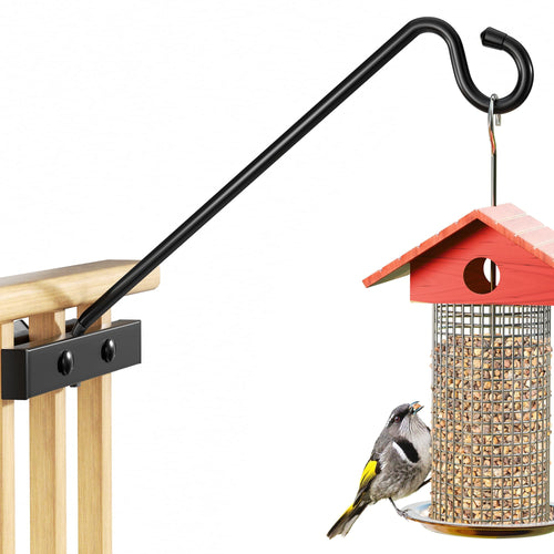 12-Inch Deck Bird Feeder Hanger for Railing, Outdoor Decor Plant Hanger, Balcony Railing Hook - 22LB Capacity 