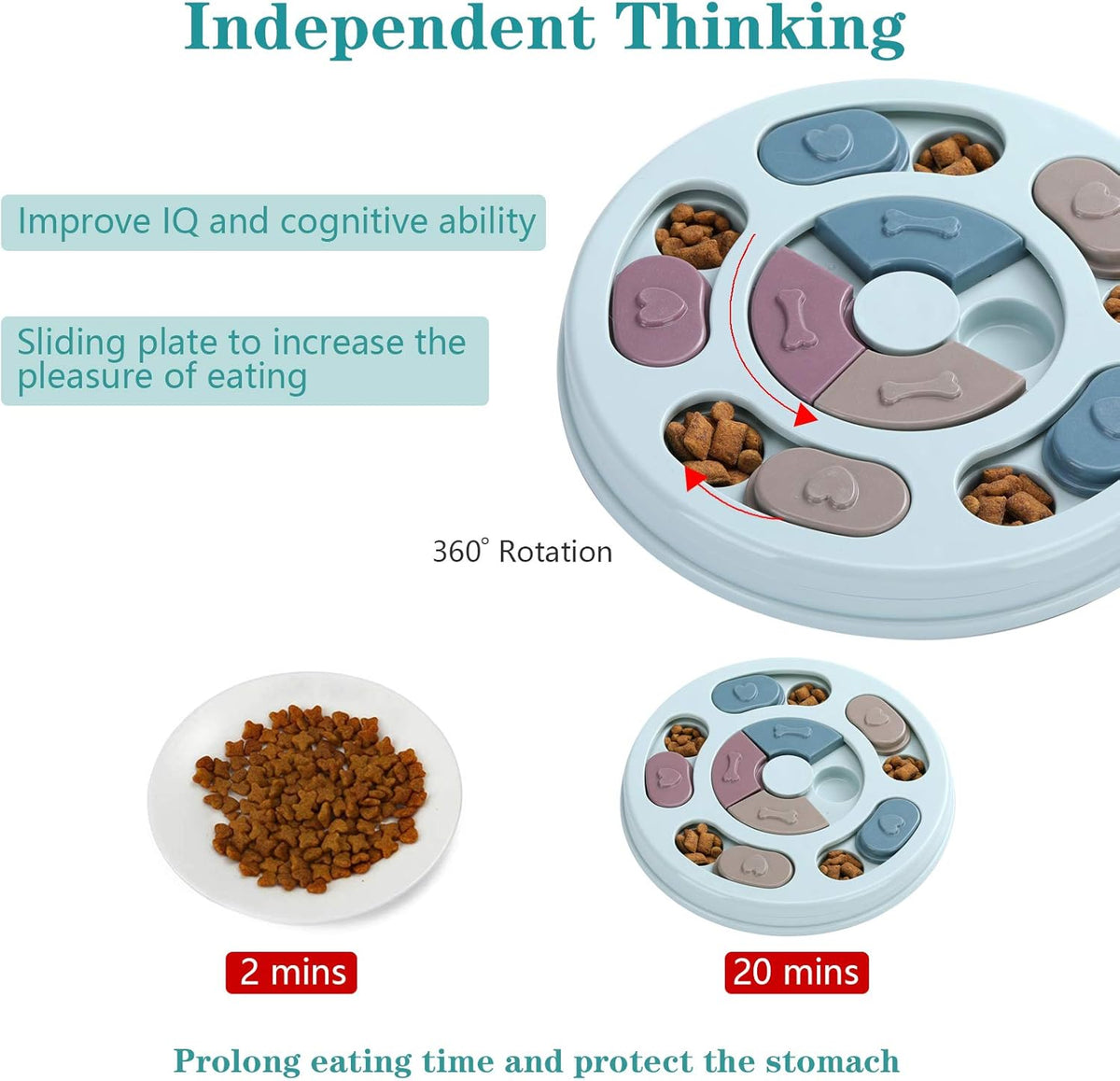 DR CATCH Dog Puzzle,Dogs Food Toys for IQ Training & Mental Enrichment,Dog Treat Puzzle(Blue) - view 3