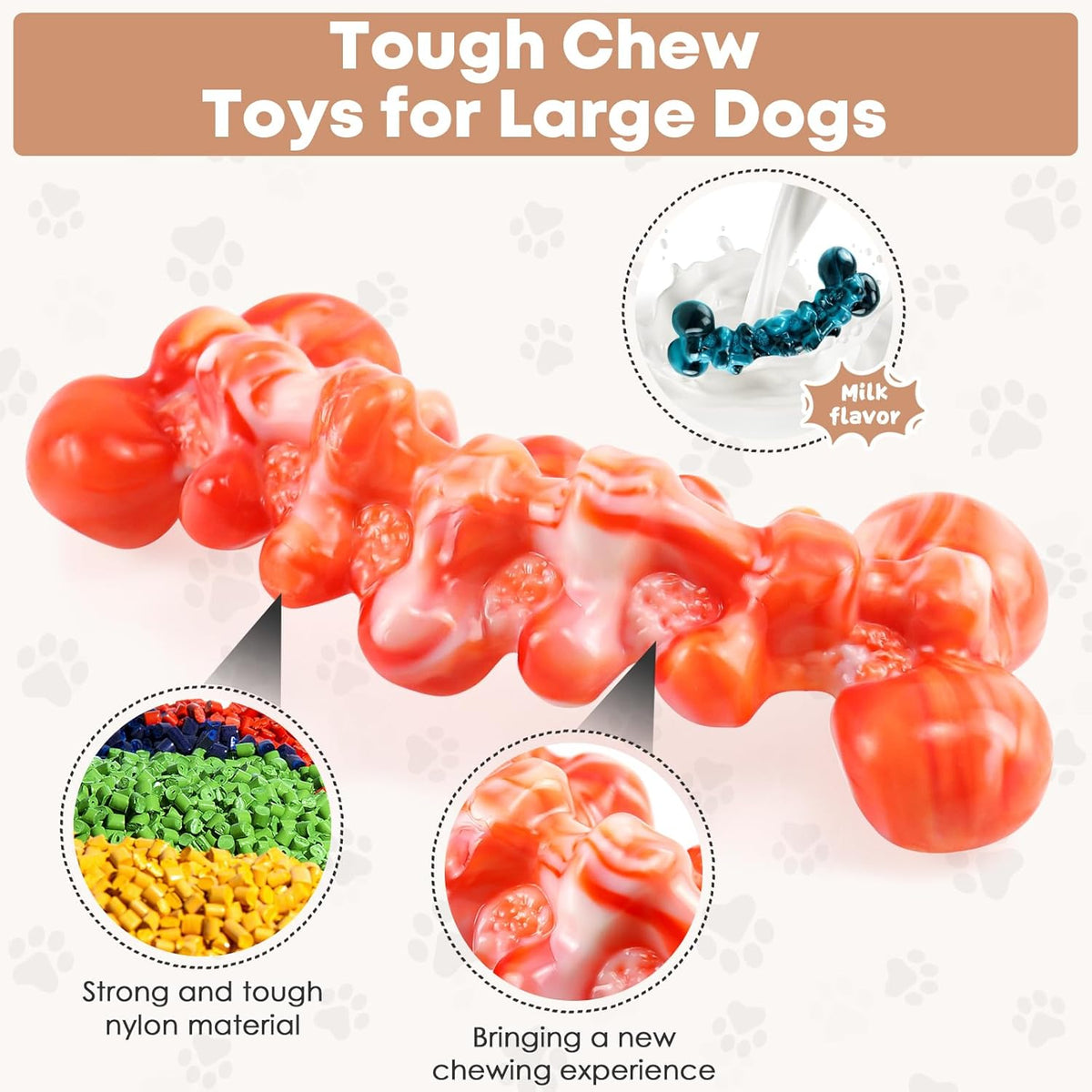 Dog Chew Toys for Aggressive Chewers - 2 Pack Indestructible Teeth Cleaning Chew Toys to Keep Them Busy for Me - view 6