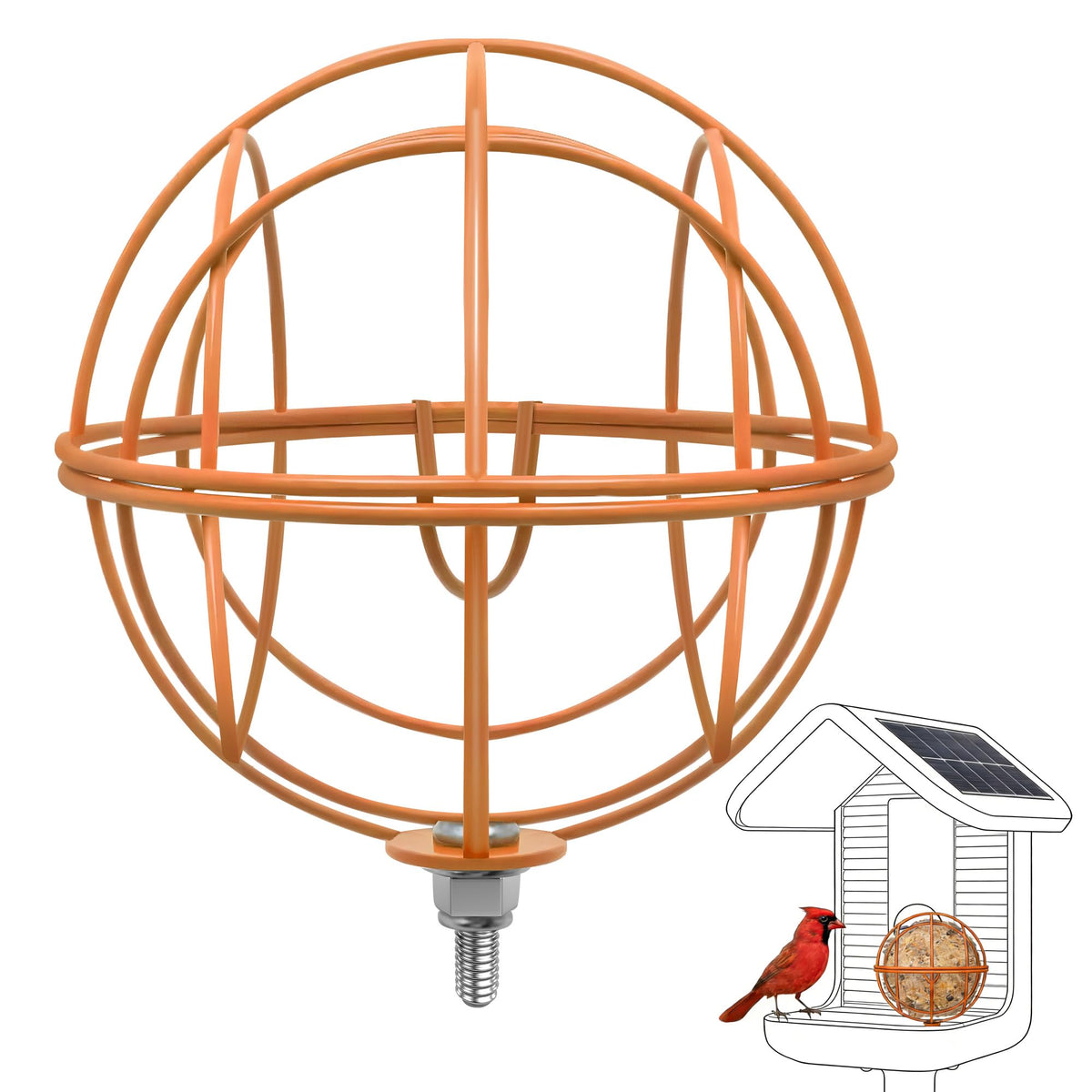 Metal Suet Ball Holder for Bird Buddy, Compatible with BirdBuddy Smart Feeders & Others with Ready 5mm Screw H