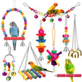 Bird Toys for Conures with Colorful Ladder Hammock Bird Cage Accerious Bird Perch Stand Chewing Toys Hanging B
