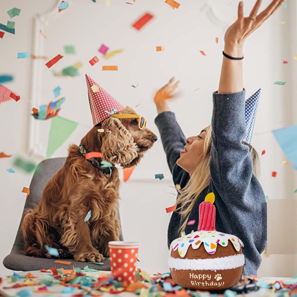lilfrd Dog Birthday Toy, Birthday Cake Toys for Puppy Gifts, Squeaky Plush Dog Toys - view 5