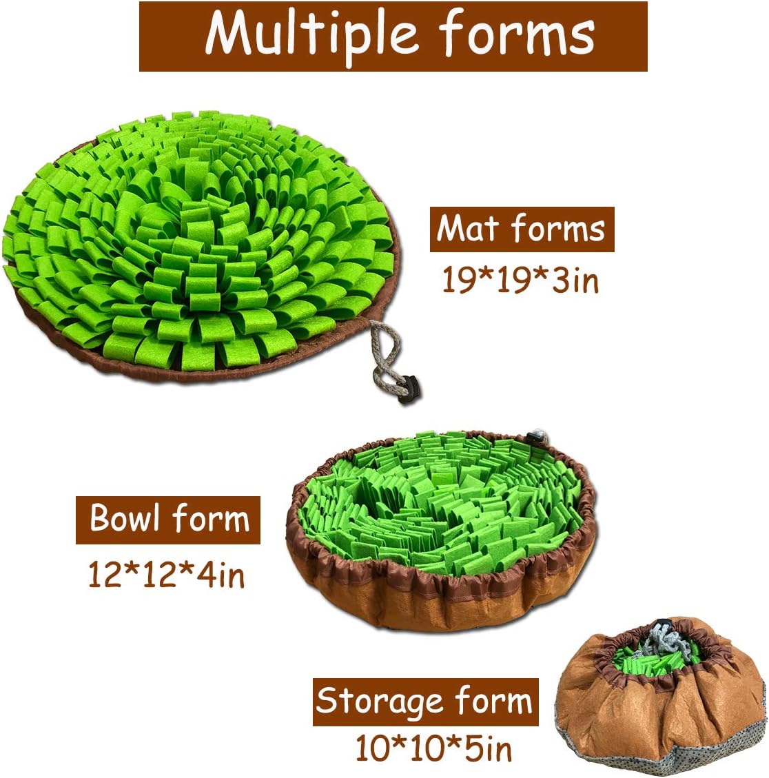 Pet Snuffle Mat for Dogs,Interactive Feed Puzzle for Boredom,Encourages Natural Foraging Skills for Cats Rabbi - view 2