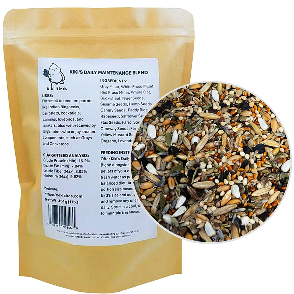 Premium Parrot Food| Protein-Rich Low-Fat Formula | Cockatiel, Conure, Lovebird, Quaker, Parrotlet | No Corn, 