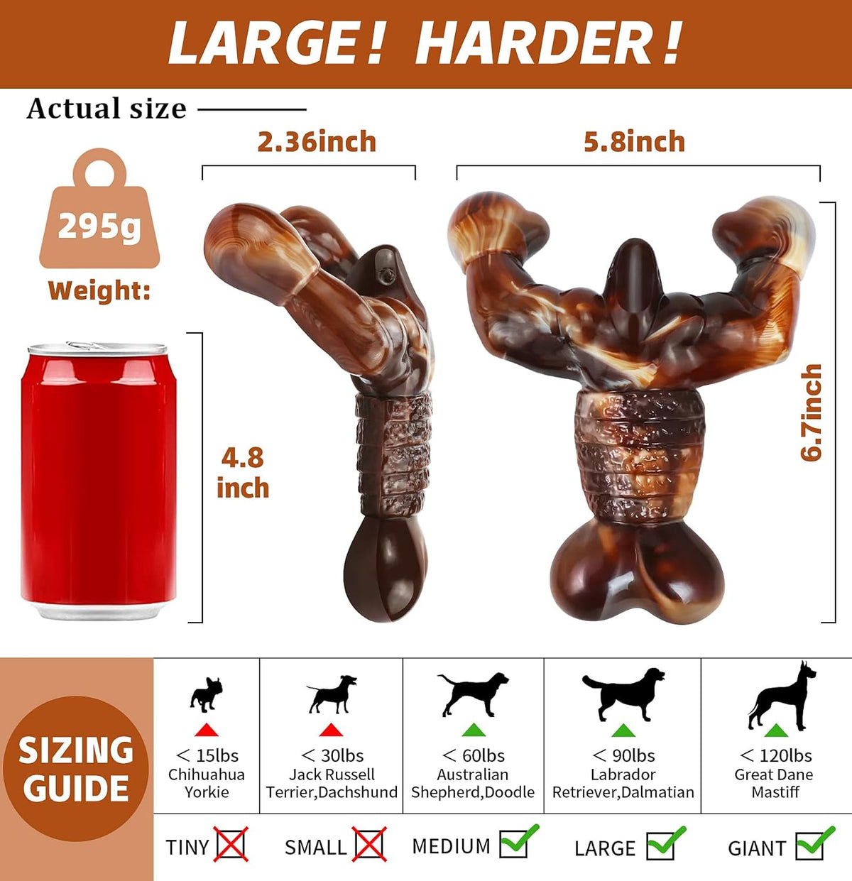 MOXIKIA Dog Chew Toys for Aggressive Chewers Almost Indestructible Dog Toys,Bacon Flavor,Tough Dog Bone Toys f - view 4