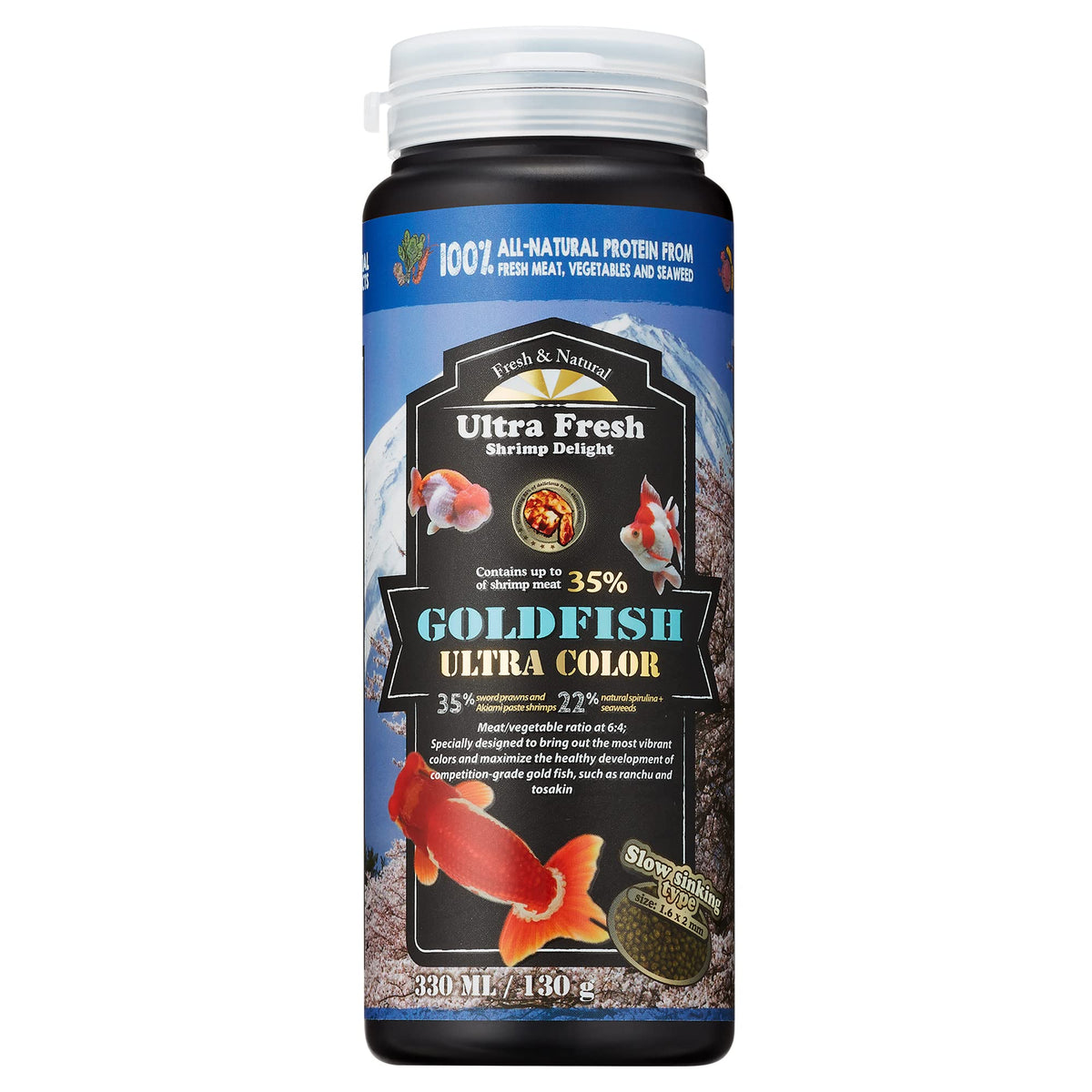 Ultra Fresh Sinking Goldfish Food, Color Enhancing, Balanced Diet, All Natural Ingredients, Clear Water Formul