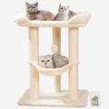 Happi N Pets 28" Cat Tree Tower, Tall Cat Scratching Post with Soft Perch for Window Viewing, Large Bed for Bi
