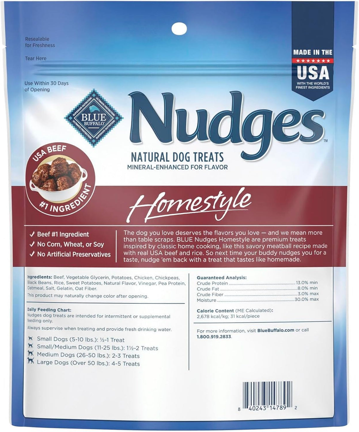 Blue Buffalo Nudges Homestyle Natural Beef and Rice Dog Treats - view 2
