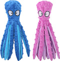 HGB Squeaky Dog Toys - Octopus No Stuffing Crinkle Plush Large Dog Toys to Keep Them Busy, Interactive Puppy T