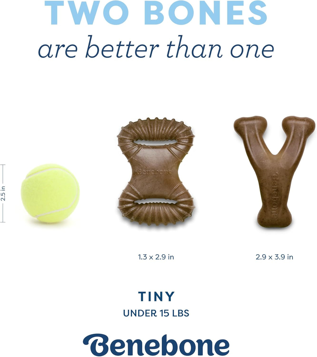 Benebone Puppy 2-Pack Dental Chew/Wishbone Dog Chew Toys, Made in USA, Real Bacon Flavor - view 4