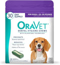 ORAVET Dental Chews for Dogs, Oral Care and Hygiene Chews (Medium Dogs, 25-50 lbs.) Purple Pouch, 30 Count