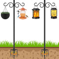 Adjustable Shepherd Hooks for Outdoor, 2 Pack 80 Inch 5 Prong Base Bird Two Sided Feeder Poles, Heavy Duty She
