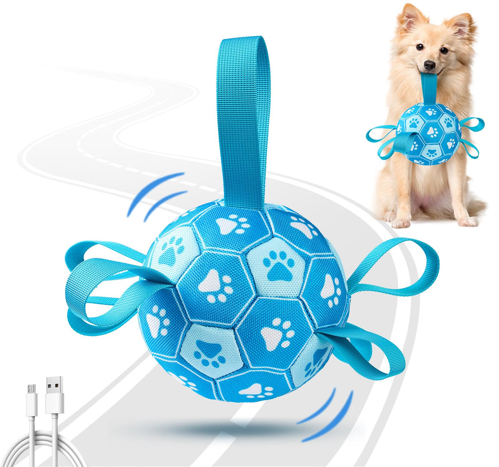 Interactive Dog Toys Dog Soccer Ball to Keep Them Busy,Durable Automatic Moving Jumping Dog Balls with Straps 