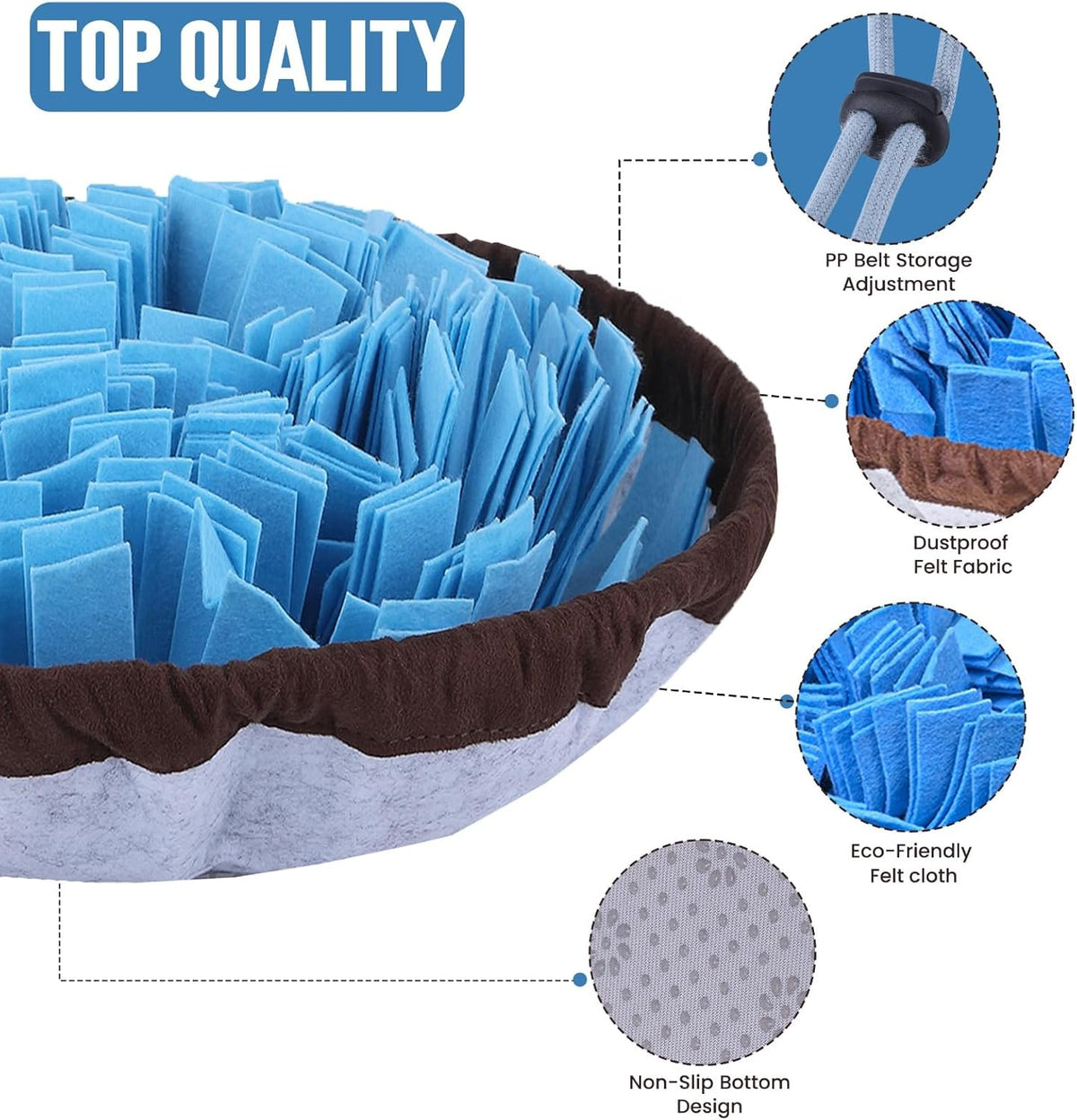 PET ARENA Snuffle Mat for Dogs - Adjustable Interactive Puzzle Toy for Large & Small Breed Slow Feeder for Men - view 4