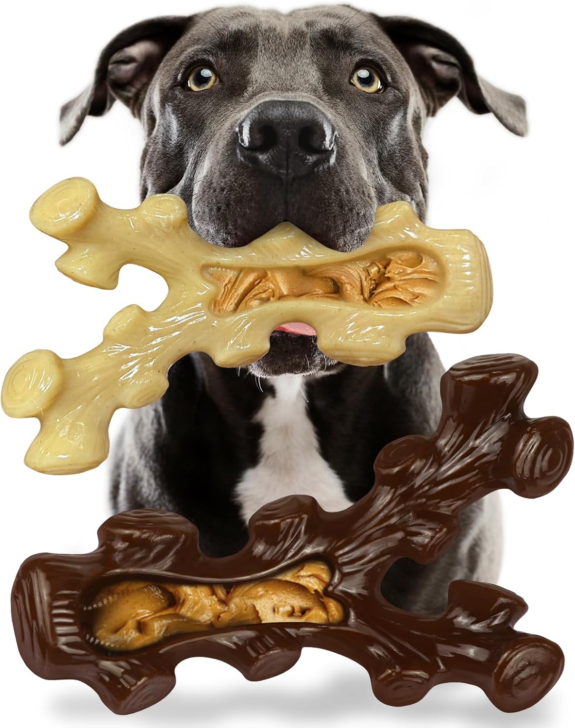 2 Pack Dog Chew Toys for Aggressive Chewers,Boredom and Stimulating Best Dog Toys for Medium/Large Breed,Tough