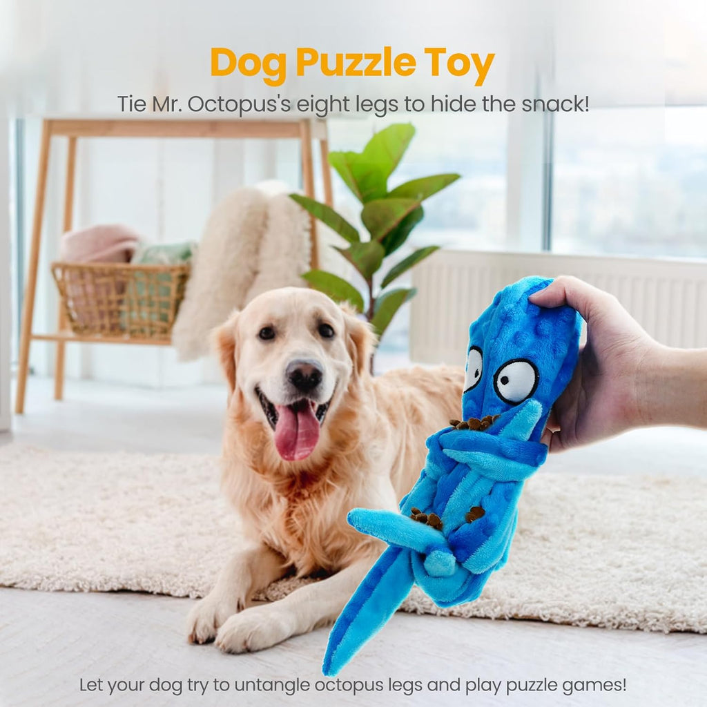 HGB Squeaky Dog Toys - Octopus No Stuffing Crinkle Plush Large Dog Toys to Keep Them Busy, Interactive Puppy T - view 5