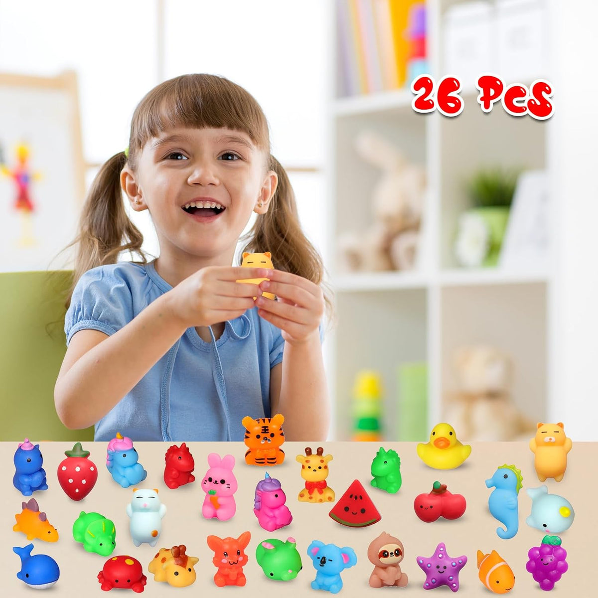 Squishies, 26 Pack Mochi Squishy Toys - Kawaii Cat Squishys Slow Rising Animals - Party Favors, Goodie Bag, Bi - view 5