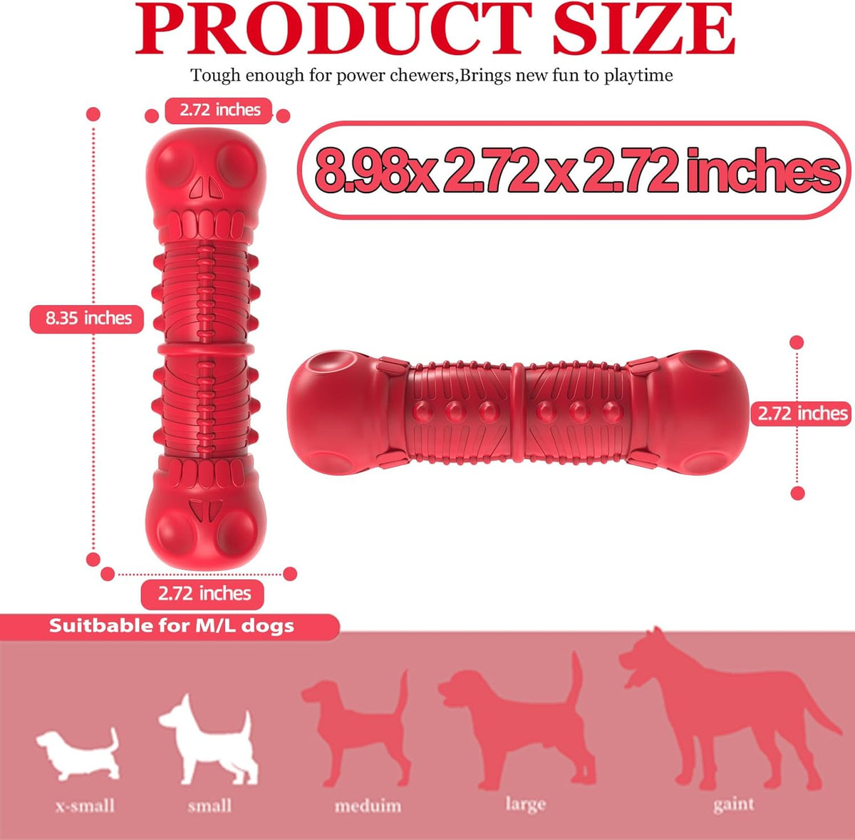 Dog Squeaky Toys for Aggressive Chewers, Durable Chew Toys for Large Medium Breed Dog, Dog Toys, Tough Durable - view 5