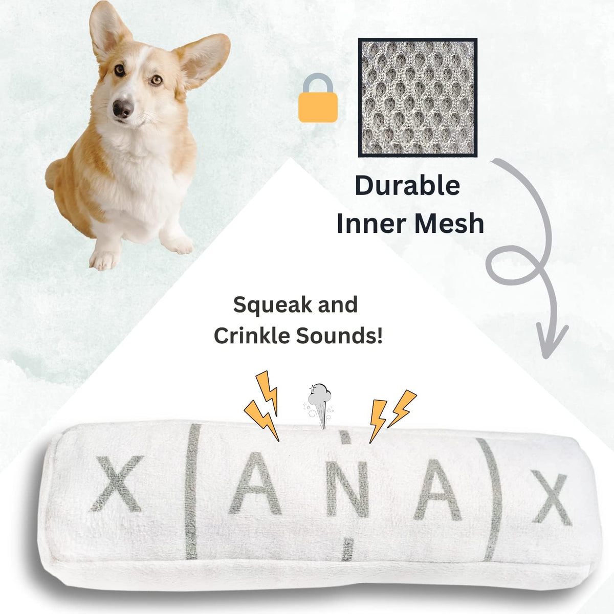 Nestpark Chill Pup Funny Dog Toy - Parody Plush Squeaky Crinkle Dog Toy - view 6