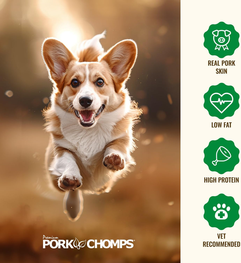 Pork Chomps Roasted Pork Skin Dog Chews, 6-inch Rib Shapes, 10 Count - view 5