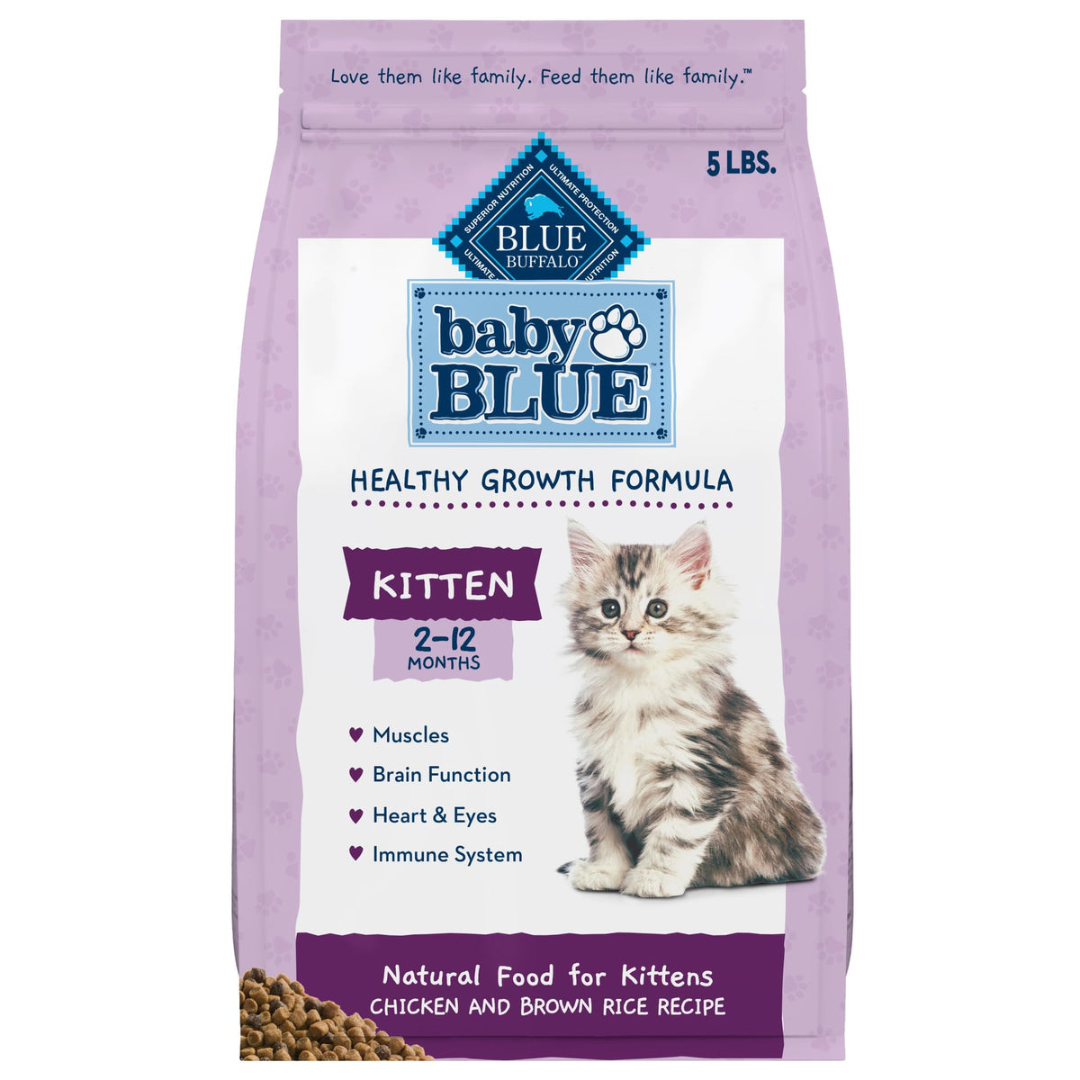 Blue Buffalo Baby Blue Natural Dry Food for Kittens, Healthy Growth Formula with DHA, Chicken and Brown Rice R