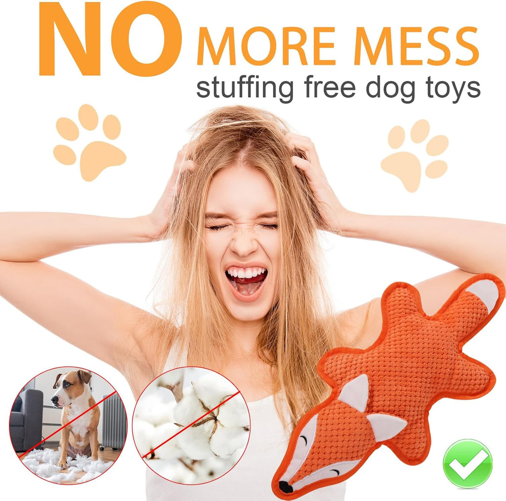 Eneston 5 Pack No Stuffing Squeaky Dog Toys for Large Dogs - Interactive Durable Plush Chew Toy with Crinkle P - view 3