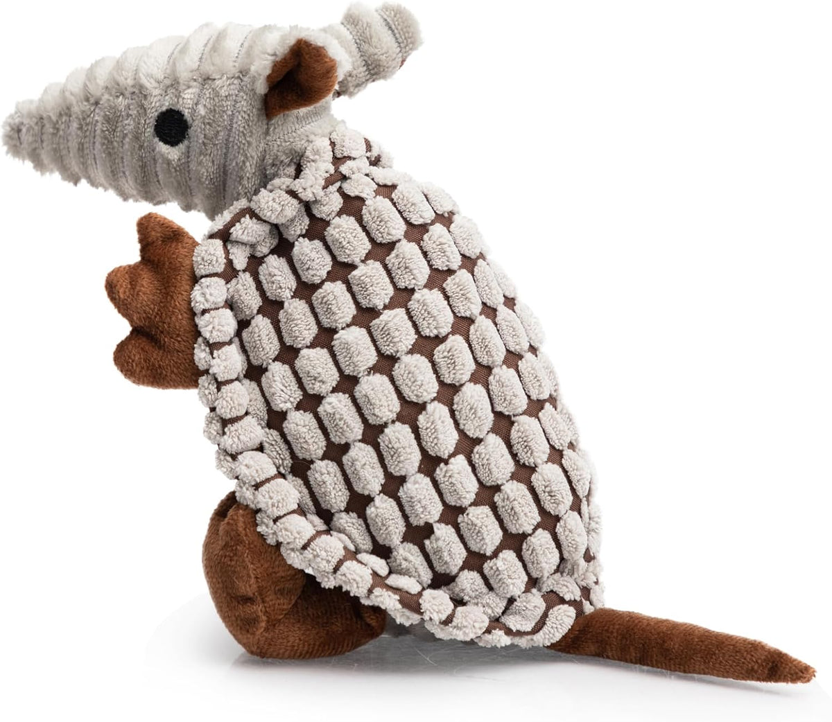 Hollypet Plush Dog Squeaky Toy Stuffed Armadillo Animal Pet Puppy Chew Toys with Clean Teeth for Small Medium 