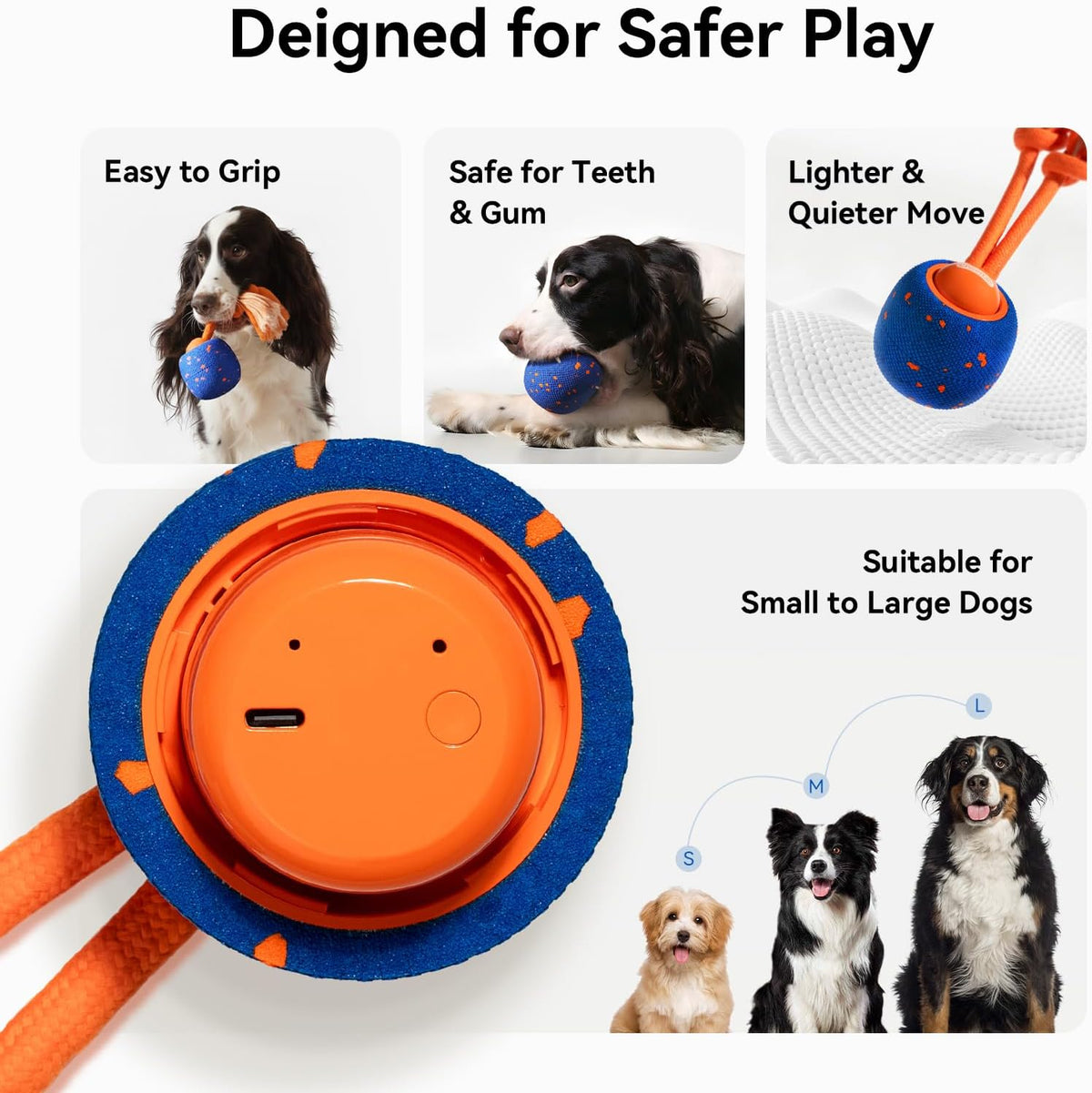 Cheerble Smart Interactive Dog Toy, Wicked Ball Rolly, Automatic Moving, Bouncing, Rotating, E-TPU Material, A - view 7