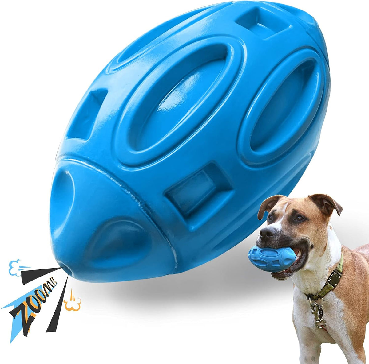 EASTBLUE Squeaky Dog Toys for Aggressive Chewers: Rubber Puppy Chew Ball with Squeaker, Almost Indestructible 