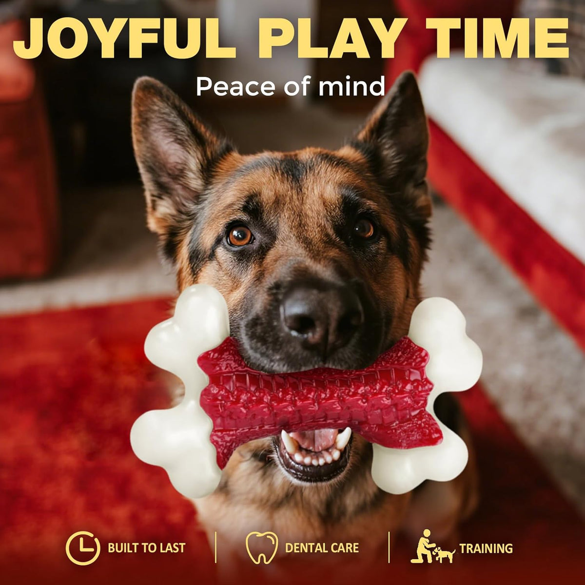Tough Dog Toys, Toys for Aggressive Chewers Large Breed, Chew Dogs, Bone Toy Nylon Dogs Almost Indestructible - view 3