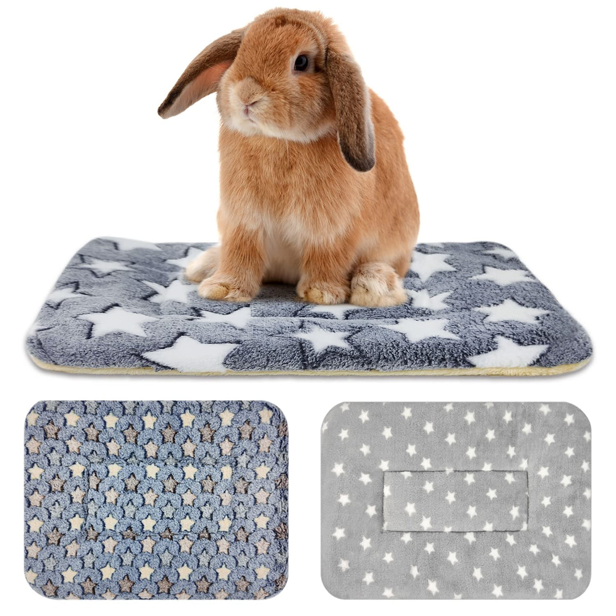3PCS Guinea Pig Bed Soft Rabbit Bedding Cage Liner Warm Bunny Mats Pee Pads Fleece Blanket Plush Hamster Sleep