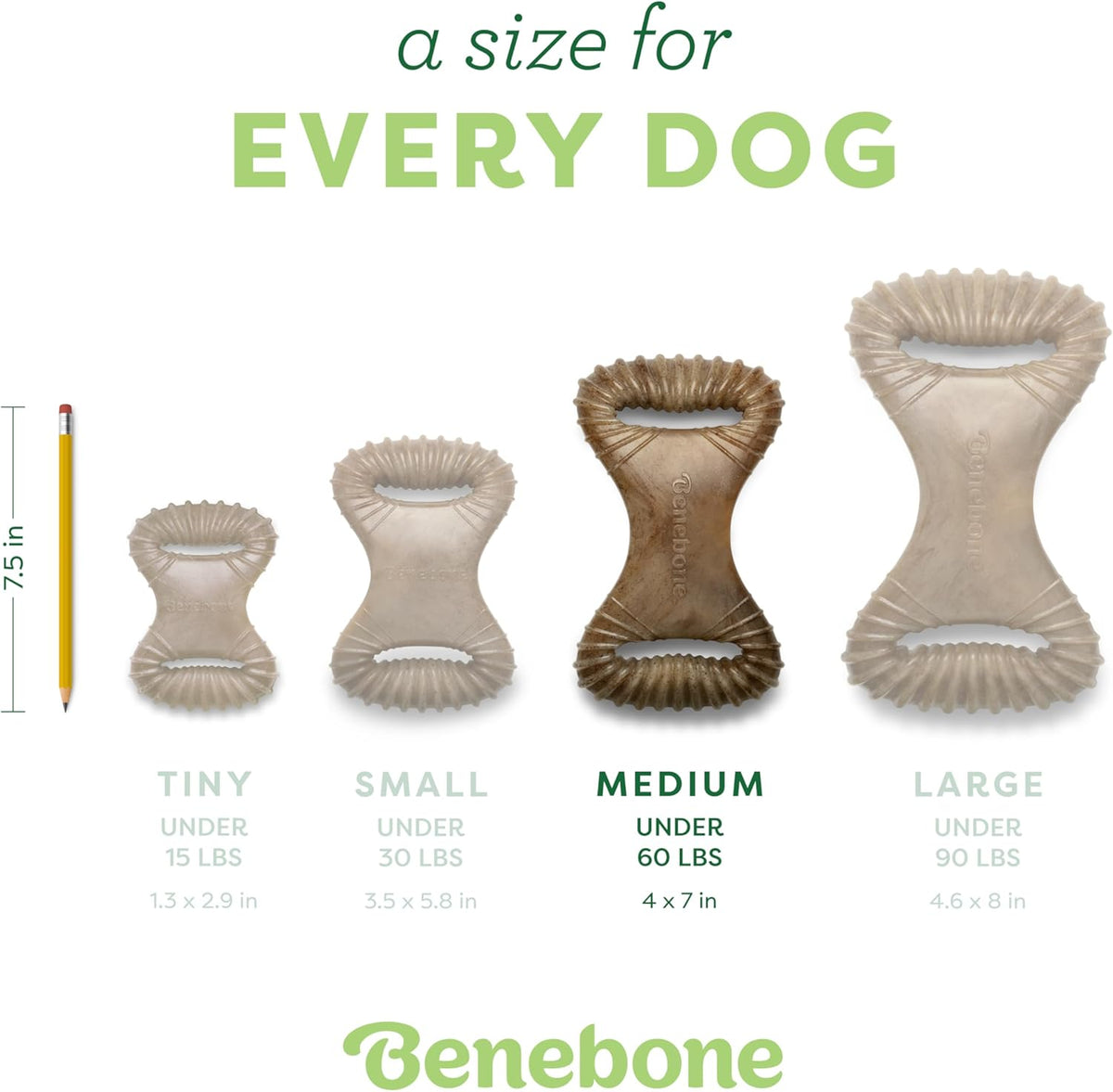 Benebone Dental Durable Dog Chew Toy for Aggressive Chewers, Real Bacon, Made in USA, Medium - view 4