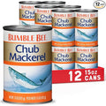 Bumble Bee Chub Mackerel, 15 oz Can (Pack of 12) - Canned Mackerel Fish, High Protein Keto Food, Gluten Free