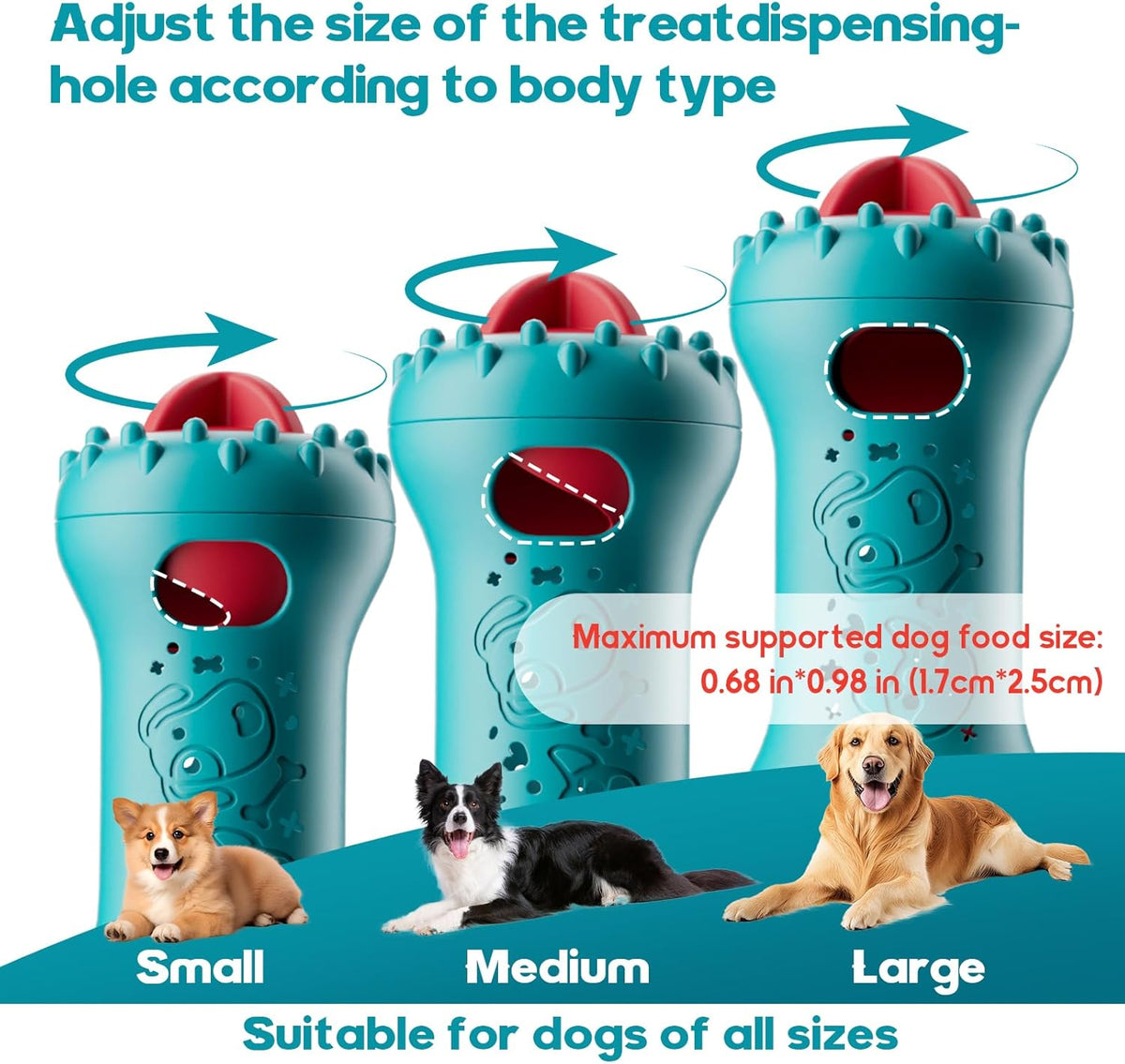 knitly Interactive Dog Toys, Adjustable Treat Dispensing Toy to Keep Them Busy, Dog Enrichment for Brain Stimu - view 4