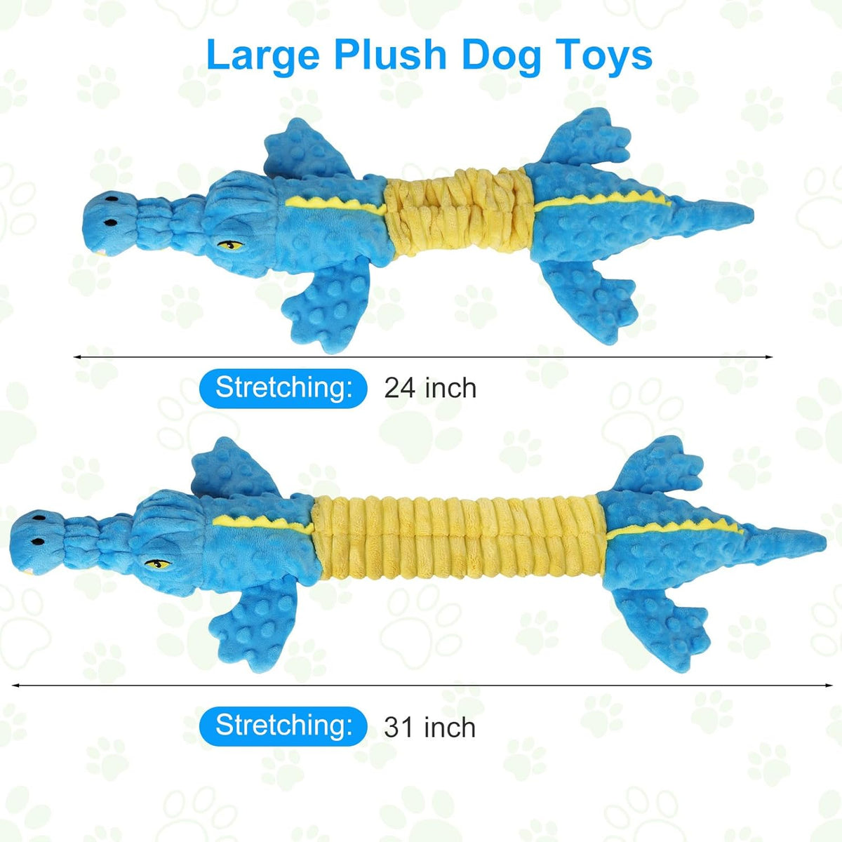 Homounter Dog Toys Cute Crocodile Squeaky Plush Pet Toy for Small to Large Breeds Interactive Chew Toy with Wh - view 3