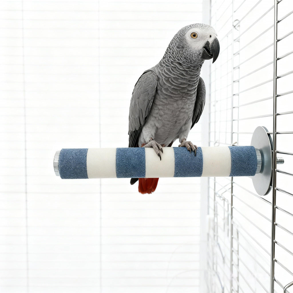 AOTU Bird Perch Rough-surfaced Parrot Perch Bird Stand for Cage– Durable Beak & Claw Trimming Grinding Stone f