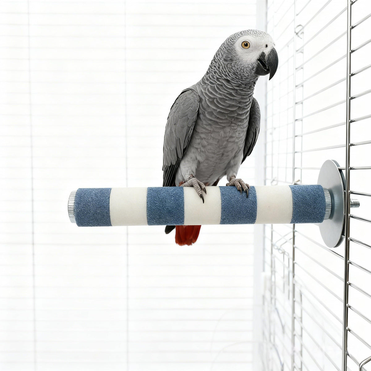 AOTU Bird Perch Rough-surfaced Parrot Perch Bird Stand for Cage– Durable Beak & Claw Trimming Grinding Stone f