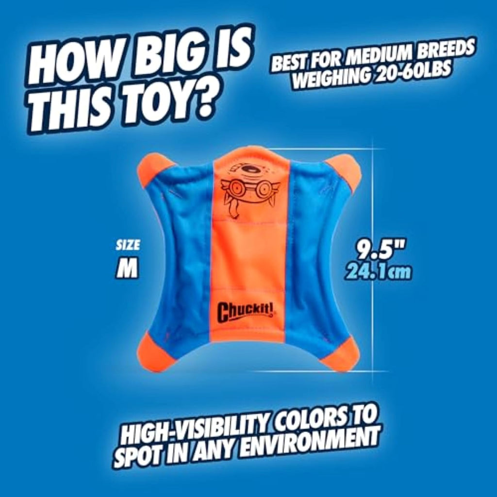 Chuckit! Flying Squirrel Fetch Dog Toy - Water Floating Flyer - Soft and Durable Polyester Canvas Construction - view 4