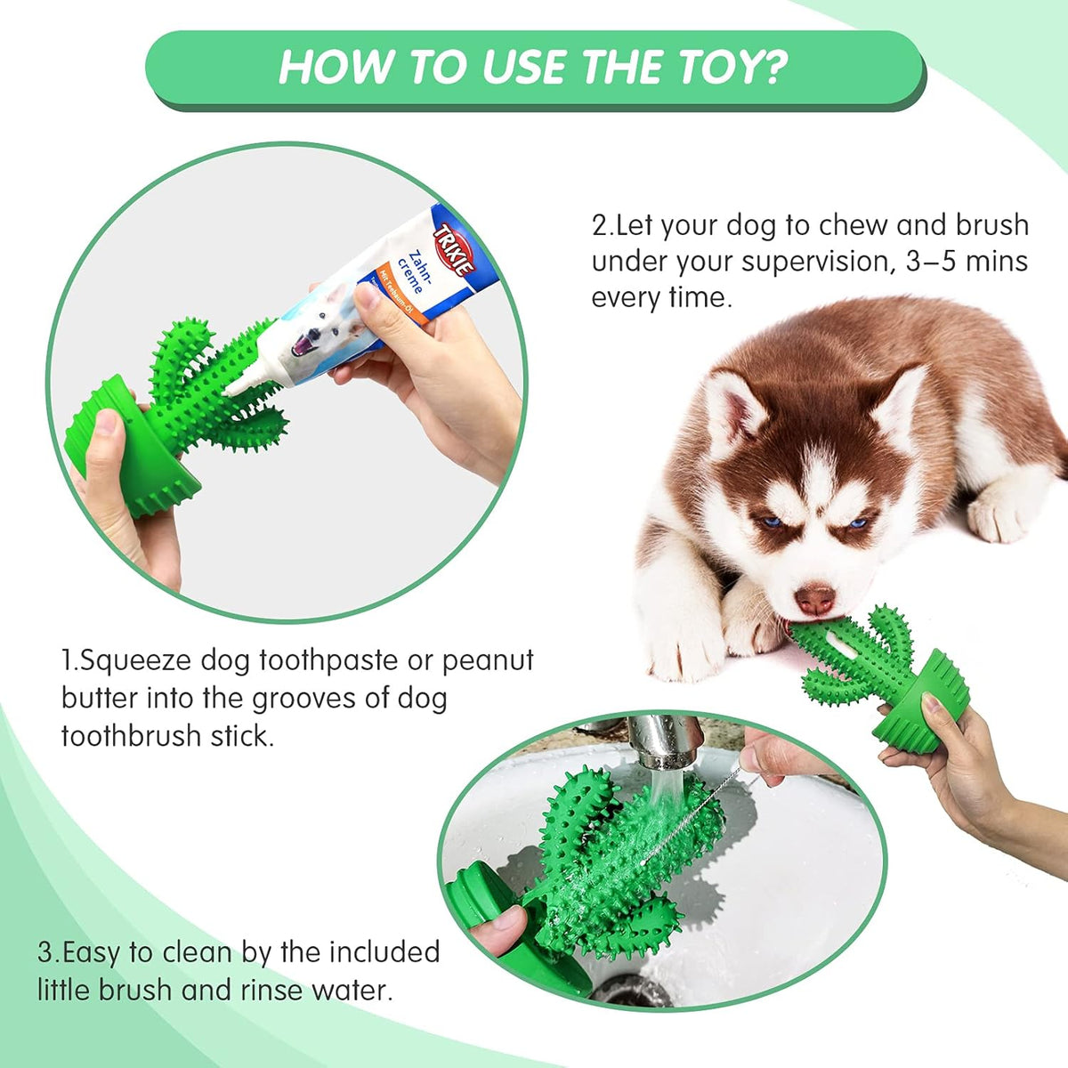 Pamlulu Dog Chew Toys Dog Toothbrush Stick Teeth Cleaning Brush Dental for Medium Large Dog, Puppy Christmas E - view 8
