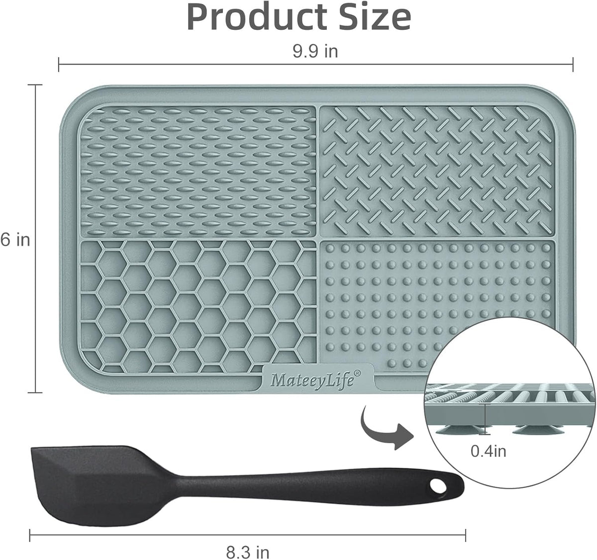 MateeyLife 2PCS Large Lick Mat for Dogs with Suction Cups, Slow Feeder Bowls, Cat Lick Mat for Anxiety Relief, - view 6