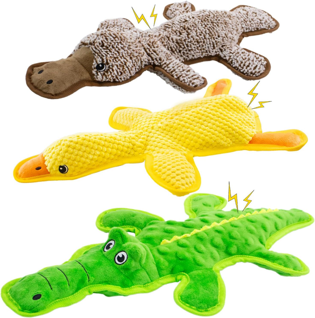 MAOOOOB No Stuffing Dog Squeak Toys-3 Pack Chew Toys for Small Medium Large Breed- Durable Puppy Teething Inte