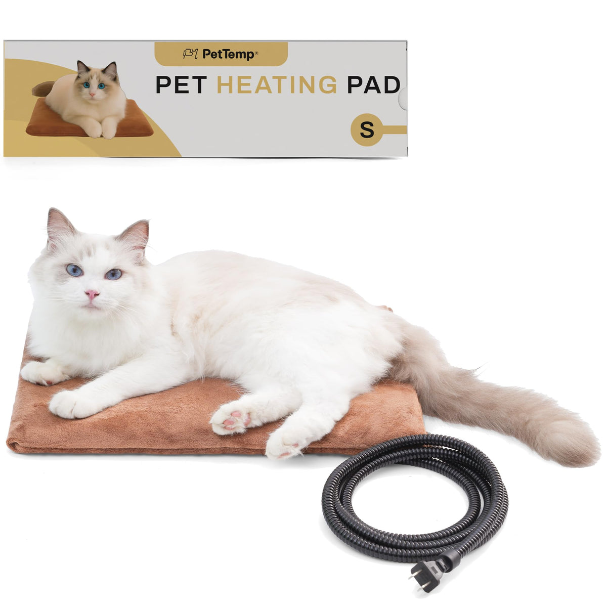 Pet Heating Pad for Cats Dogs Indoor & Sheltered Outdoor Waterproof Heated Cat Bed Heated Dog Bed Chew Resista