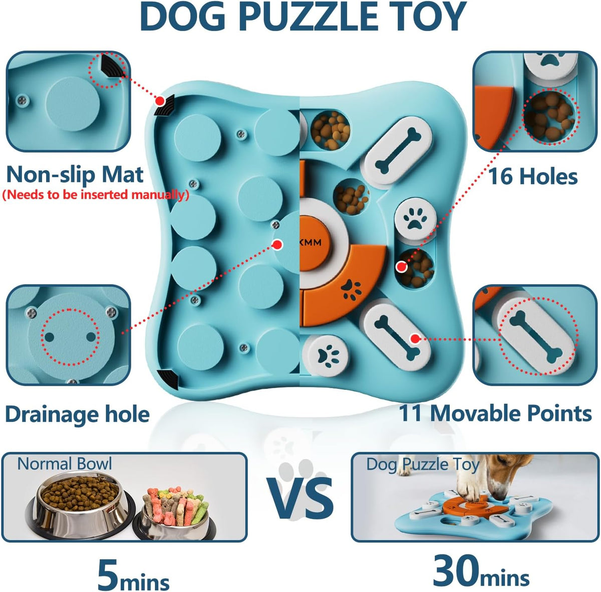 Interactive Dog Treat Puzzle Toys for IQ Training & Mental Stimulating,Fun Slow Feeder,Large Medium Small Dogs - view 4