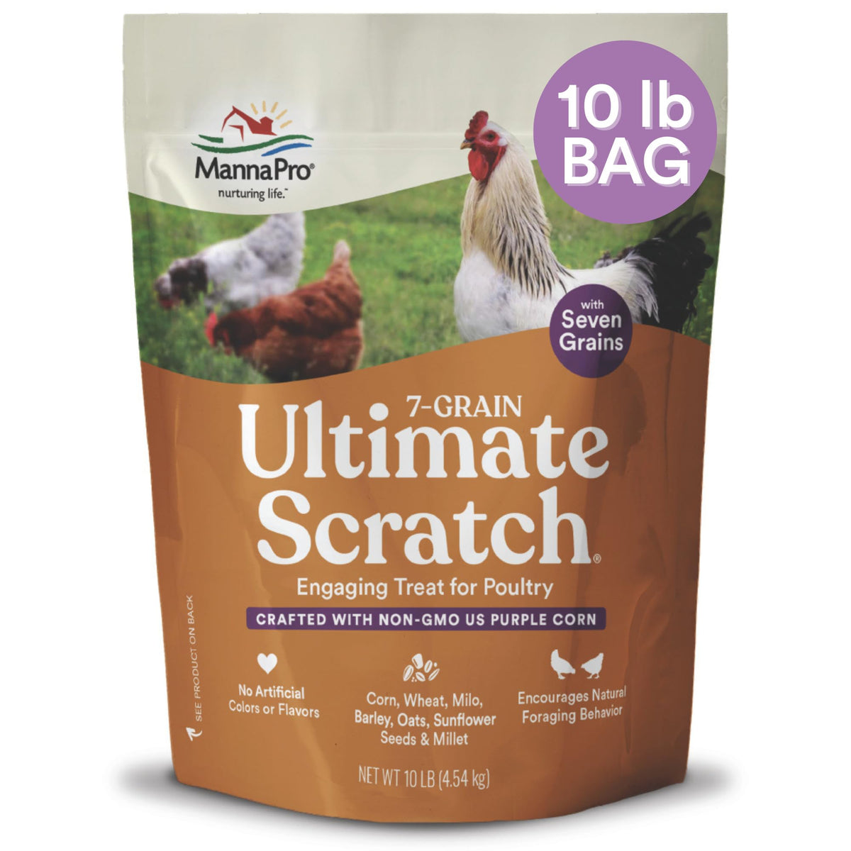 Manna Pro 7-Grain Ultimate Chicken Scratch – Non-GMO Scratch Grain Treat for Chickens, Hens and Other Birds – 