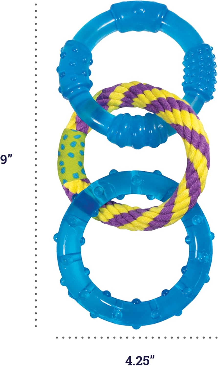Petstages Dental Links Dog Chew Toy – Puppies & Adults, Strong Chewers, Multiple Textures & Rope, 8.5" x 4" x  - view 9