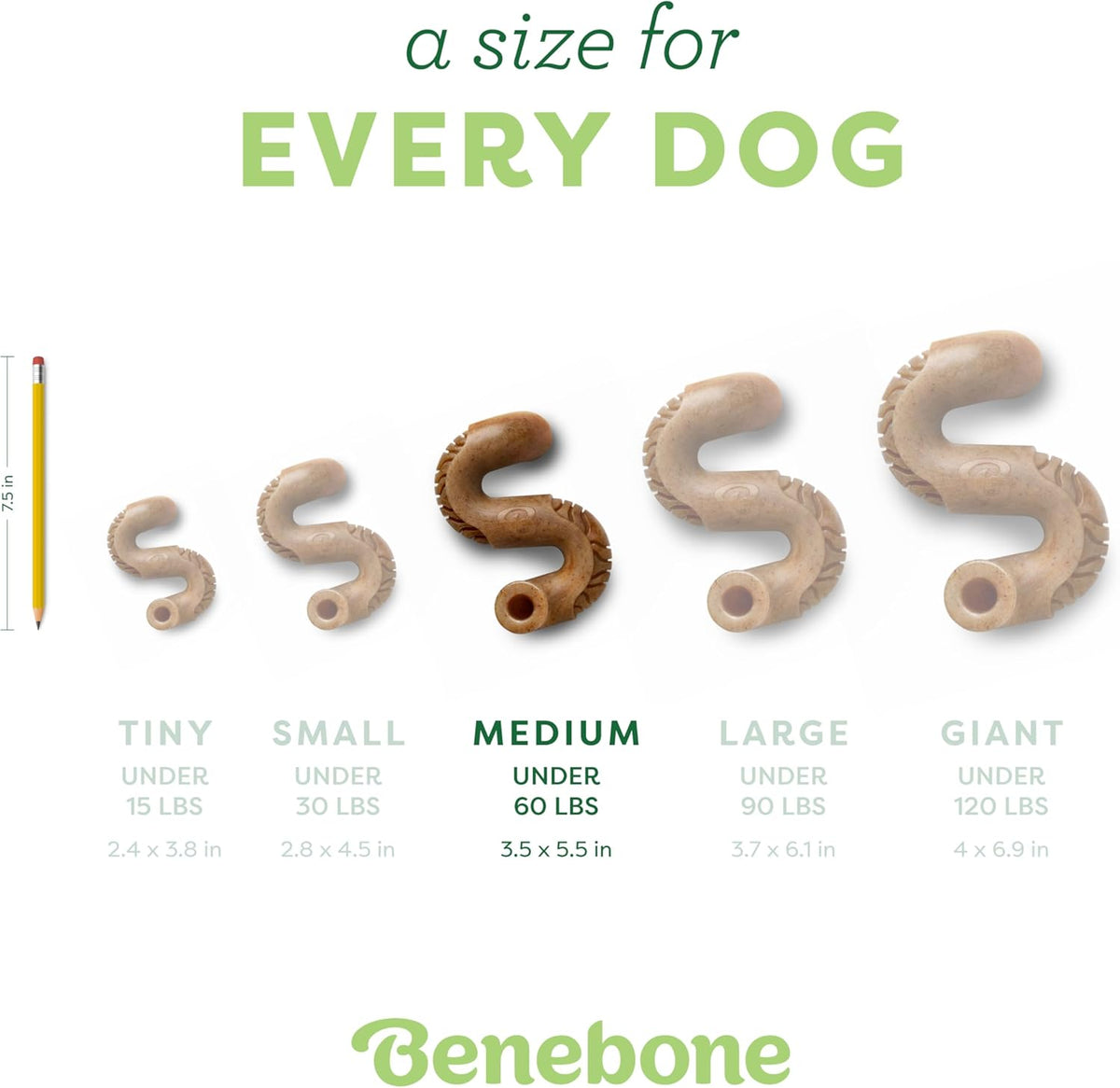 Benebone Tripe Bone Durable Dog Chew Toy for Aggressive Chewers, Real Tripe, Made in USA, Medium - view 4