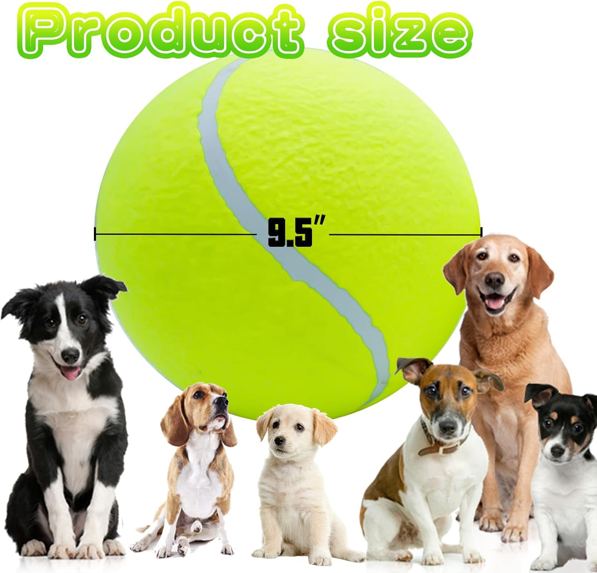 Big Tennis Ball for Dogs, Giant Dog Tennis Ball Toy Large Outdoor Sports Gift for Small Medium Large Dog (Yell - view 3